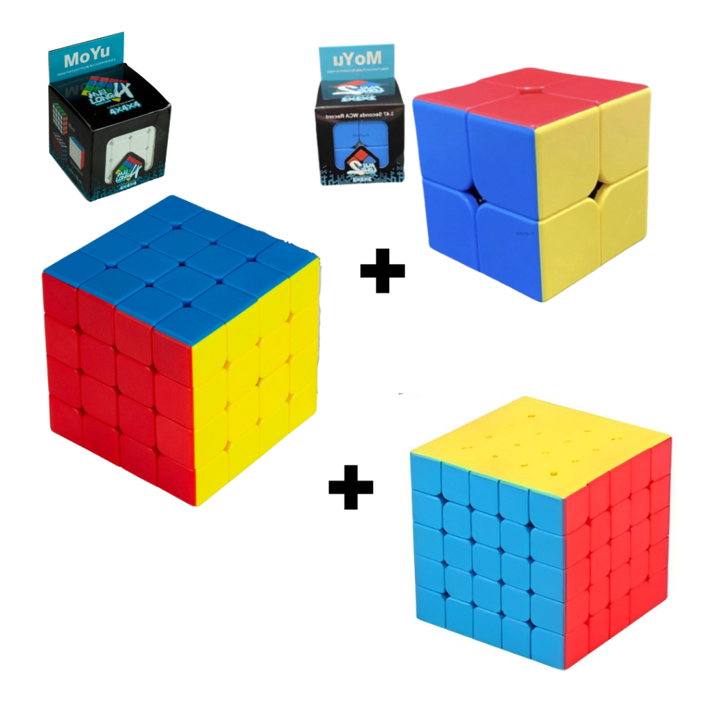 Roxenda Conjunto Cubo Speed Cube, Pacote de Cubos Mágicos sem Adesivo 2x2  3x3 4x4 Megaminx e Pirâmide Cubos Mágicos Sem Adesivo para Crianças  Adolescentes e Adultos [Pacote com 5] : : Brinquedos