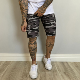 Bermuda Masculina Jeans 100% Algodão Camuflada