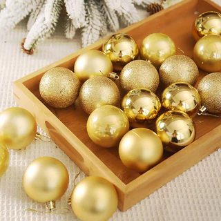 Kit12 Bolas Enfeite De Árvore De Natal 5cm Mista Lisa Fosca Glitter Para Decoração Natalina