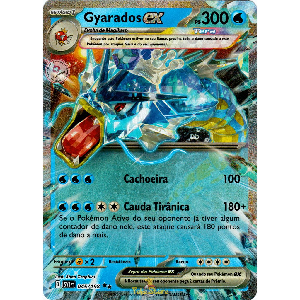 Carta Pokemon Gyarados EX Português Card Original Copag | Shopee Brasil