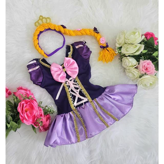 FANTASIA RAPUNZEL BABY COM TRANÇA - Roupa mesversaro princesa
