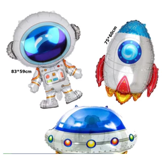 3 Balão Metalizado Astronauta Espaço Nave Foguete Festa Espacial - 1 Cada