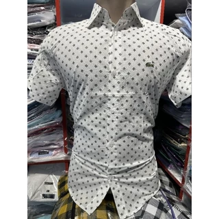 Promoção Camisa social Manga curta estampa algodão slim fit