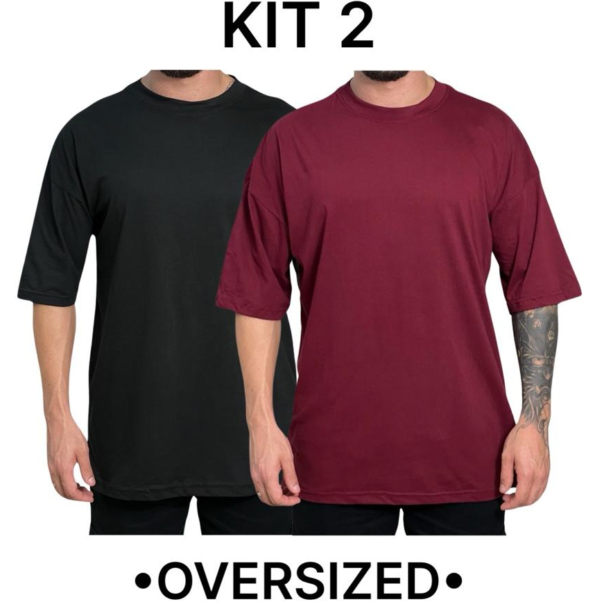 Kit 2 Camisa Oversized Street Wear Masculina Feminina Unissex Skate Academia Treino 100% Algodão