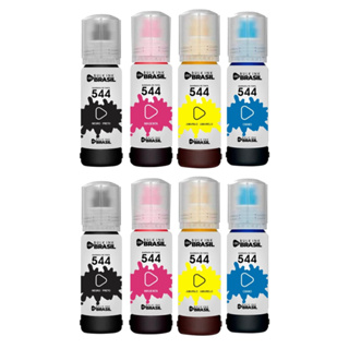 Kit 08 Tintas Compatível Epson L3110 L3150 L3210 L3250 T544 BK C Y M