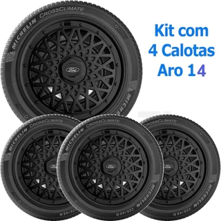 Jogo de Calotas BBS Universal Aro 14 Preta Cod 601 P