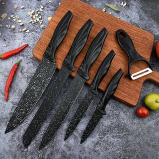 Facas De Cozinha em Inox Conjunto de 6 Peças Mármore estucado Faca Multiuso