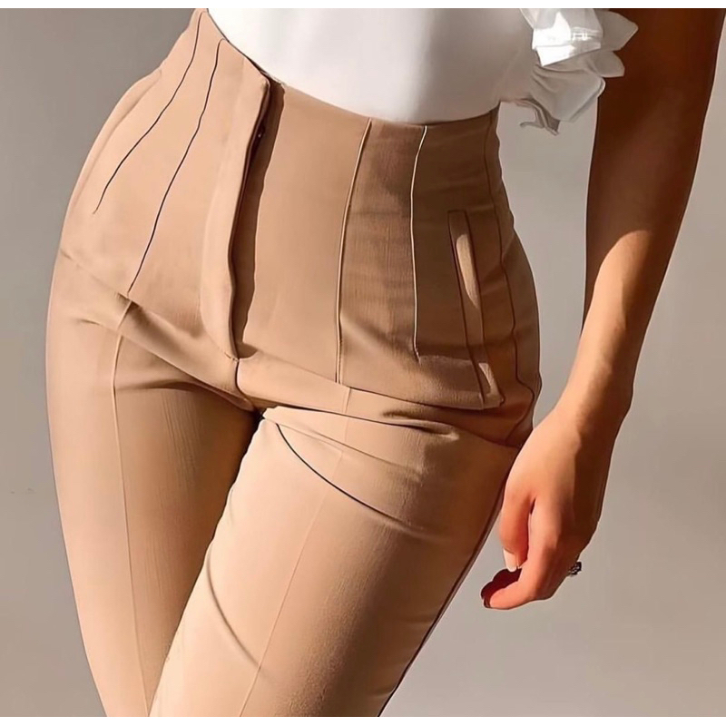 Calça Alfaiataria Feminina Cintura Alta Lançamento Moda Zara