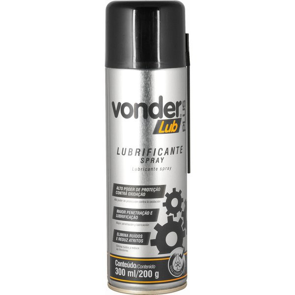 Lubrificante Spray Vonder PLUS 300ml 200gr Desengripante Dobradiças Rolamentos