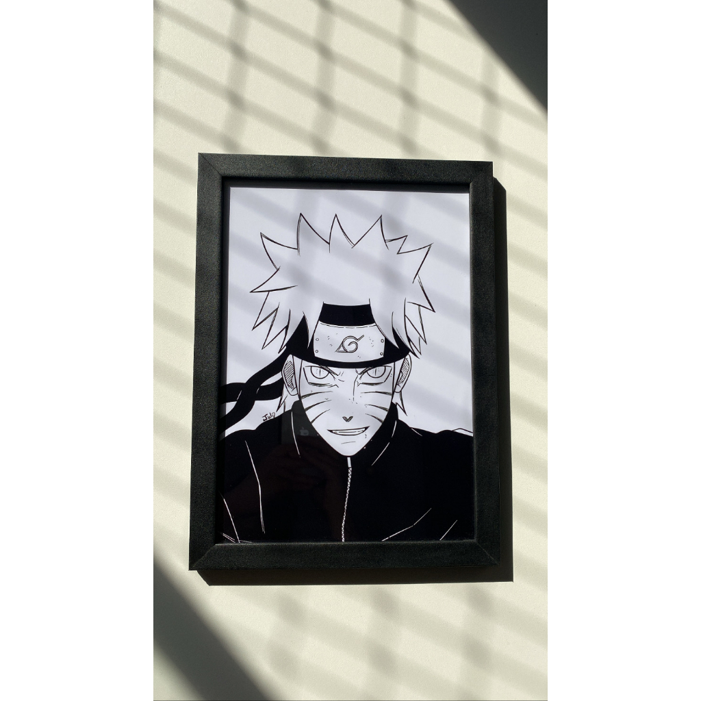 Quadro Naruto - Preto E Branco | Shopee Brasil