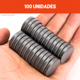 Imã Redondo Preto - Diversos Tamanhos - Pacote Com 100 Unidades - Fibra e Fio