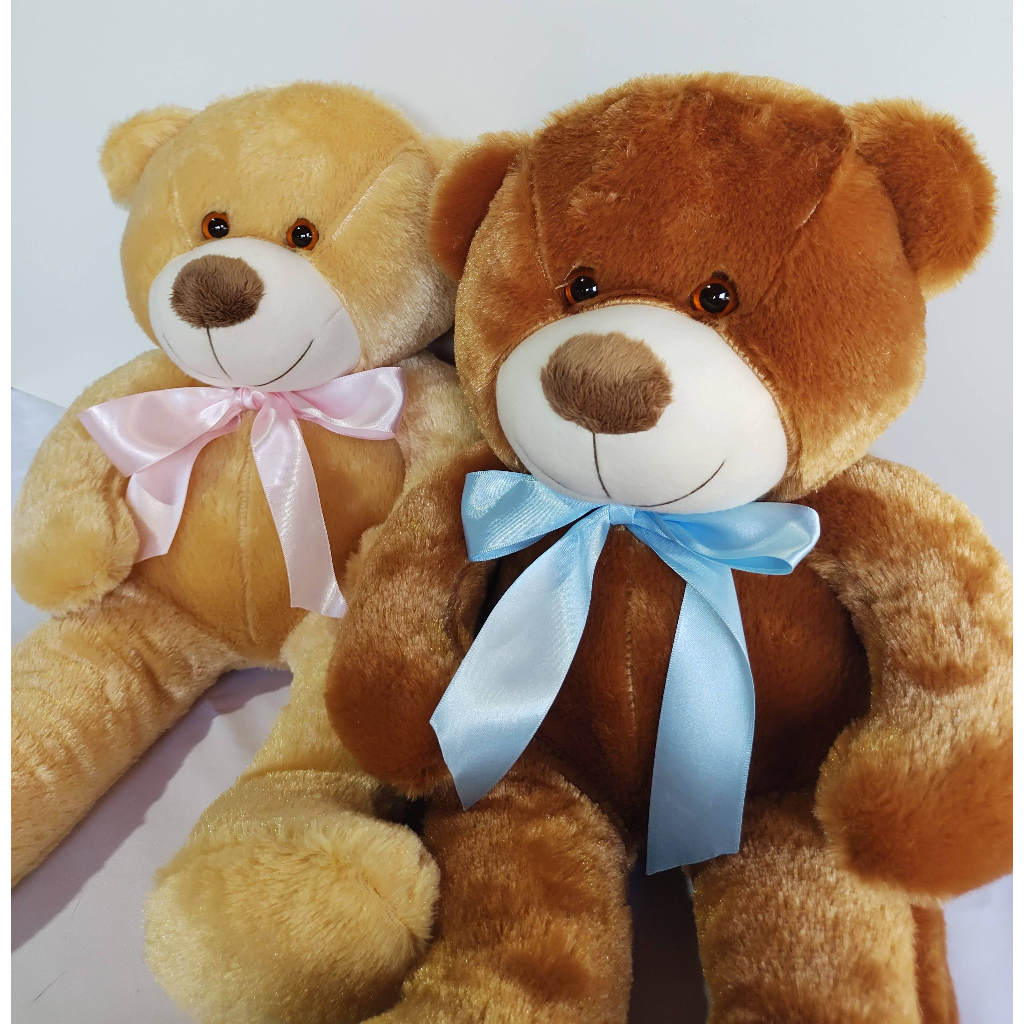 Urso Pelúcia Balu Antialérgico Marrom Com Laço 60cm