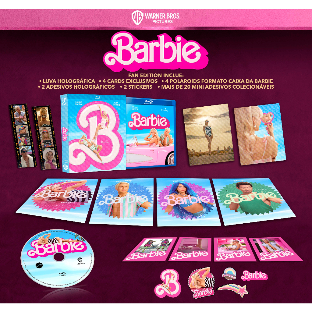 Blu-ray + DVD Barbie - O Filme 2023 COM LUVA (Fan Edition) Dublado e Legendado