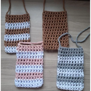 Bolsa Tira colo Porta Celular em crochê
