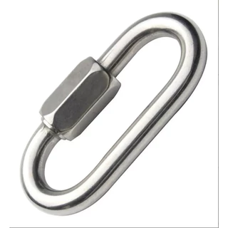 10 Unidades Mosquetão Aço Carbono Galvanizado 5x50mm 300kg Trava Rosca