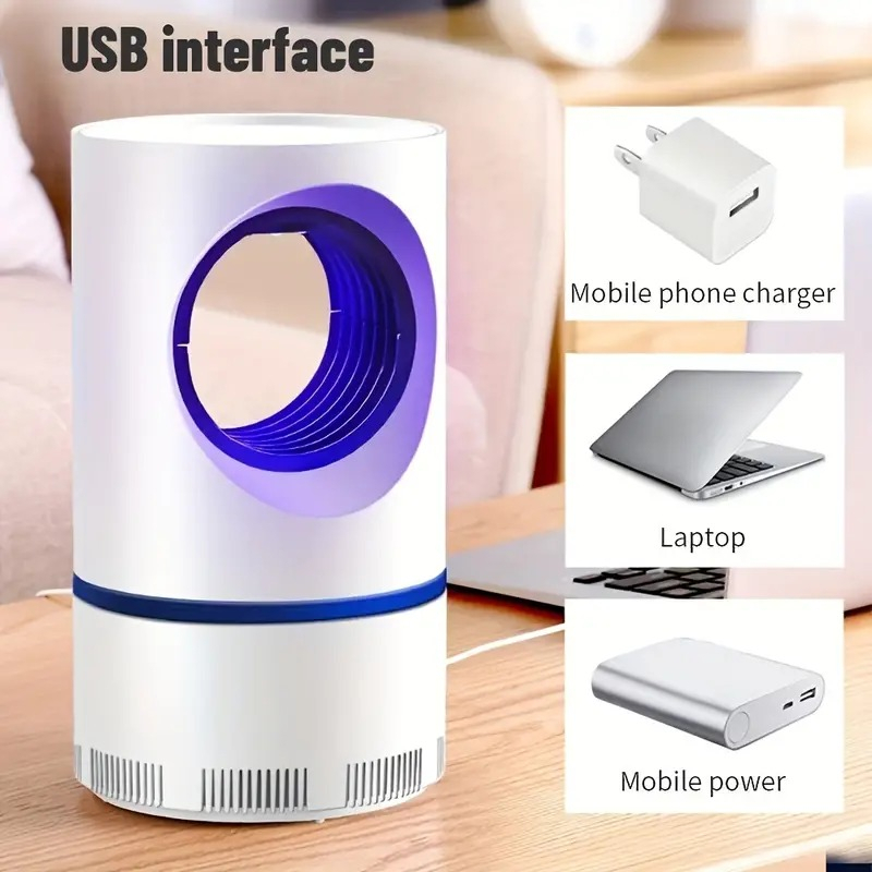 Mosquiteiro Elétrico USB LED Repelente Armadilha Mata Mosquito Moscas Luminária Killer