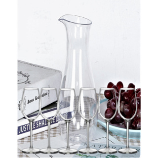 Conjunto Jarra Decanter 1,5L C/6 Taças 180ml em Acrílico Resistente