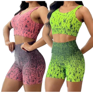 CONJUNTO feminino Fitness 3d em Suplex Feminino SHORT e Top
