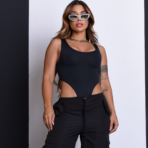 Body Collant Feminino Regata Cavado Cavadão Com Bojo Tendência Primavera Verão