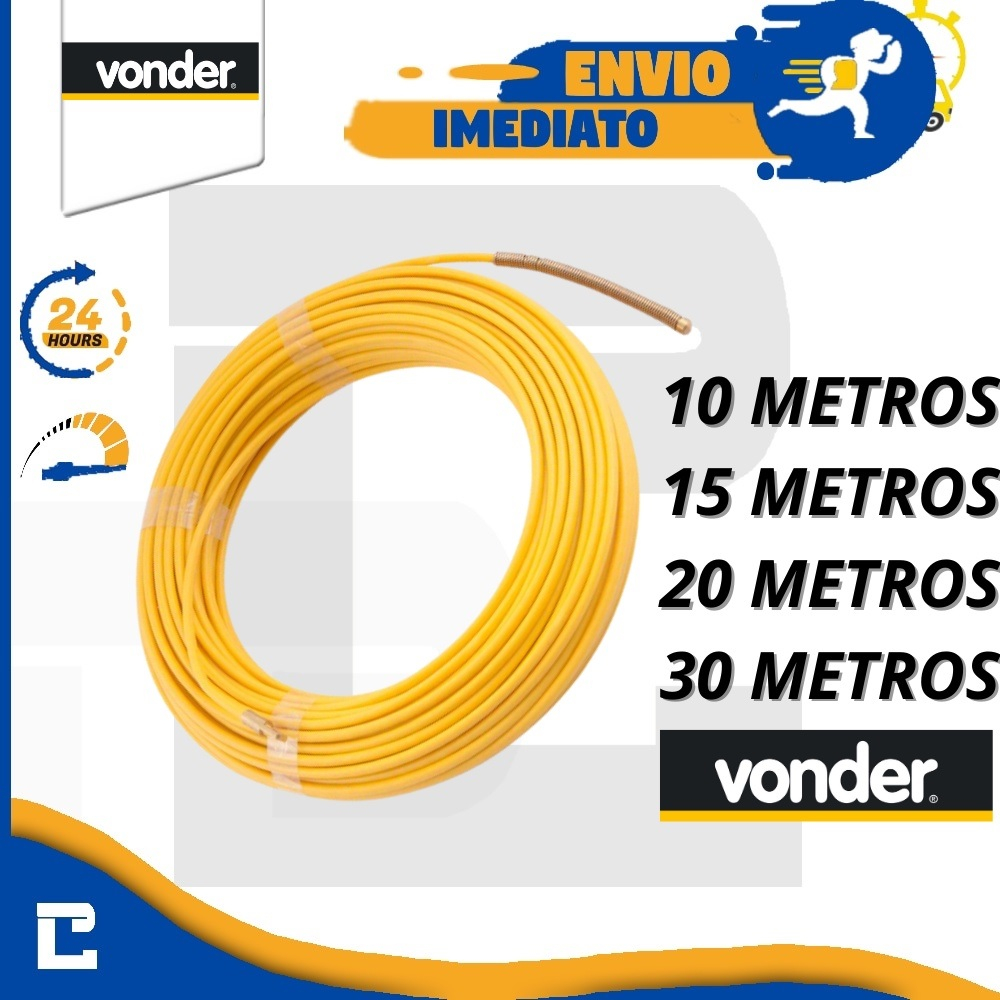 Guia Passa Fio Sonda Pvc Alma De Aço Profissional 30m Vonder