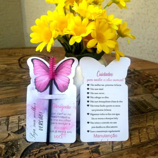 Kit Tag para escovinha cilios 5x9 cuidados com alongamento,extensão de cílios no verso Personalizada