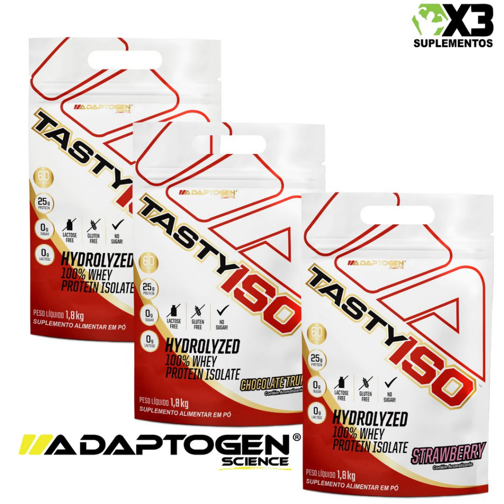 Tasty Whey Iso 100% Hidrolisado Isolado Adaptogen – 1,800kg