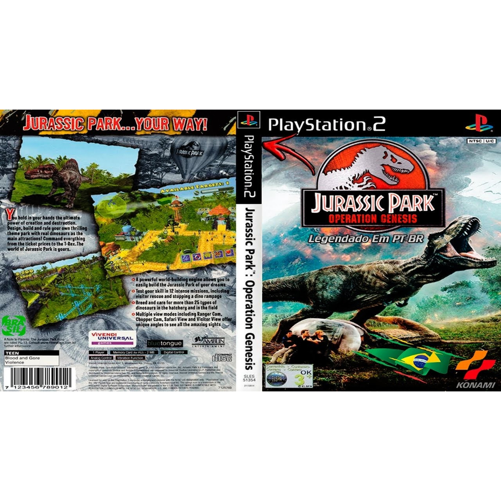 Jogo Jurassic Park Ps2