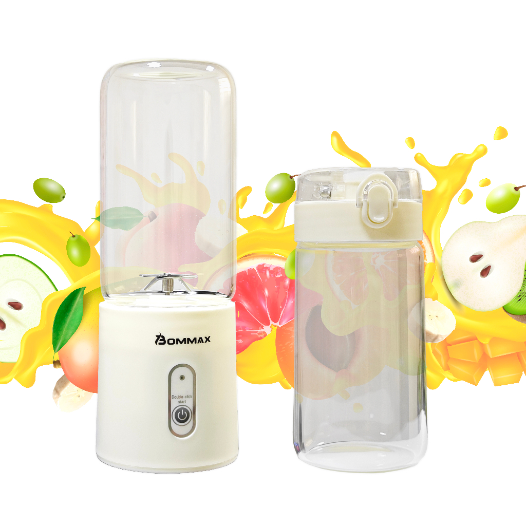 Mini Liquidificador Misturador Portátil Copo de Vidro 6 Lâminas - A579