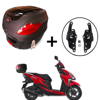 Baú 41 litros Awa Pross com bagageiro para Honda Elite 125 todos os anos completo