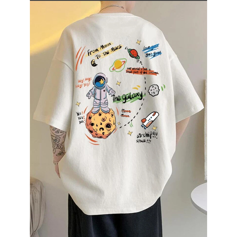 Camisa Oversized Nasa Astronauta Espaço Lua Terra Design Estética