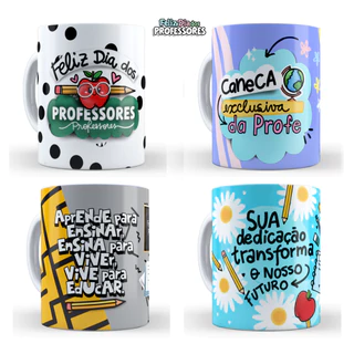Caneca Presente Dia dos Professores Professor Professora Personalizada Porcelana