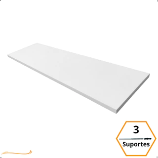 1 Prateleira 70x20 Com Suporte Invisível Flutuante Mdf Branco Organização Para Cozinha Banheiro Quarto Dormitorio Sala Lavabo Area Gourmet Escritorio Casa Lavanderia Parede Decorativa Tabua 70cm Madeira Flutuante 70 Cm x 20 Cm Branca
