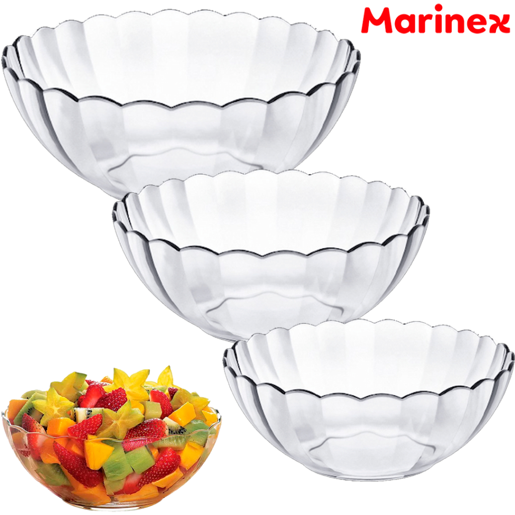 Conjunto de 3 Tigela BELA De Vidro Redonda Saladeira Fruta(ENVIO IMEDIATO)
