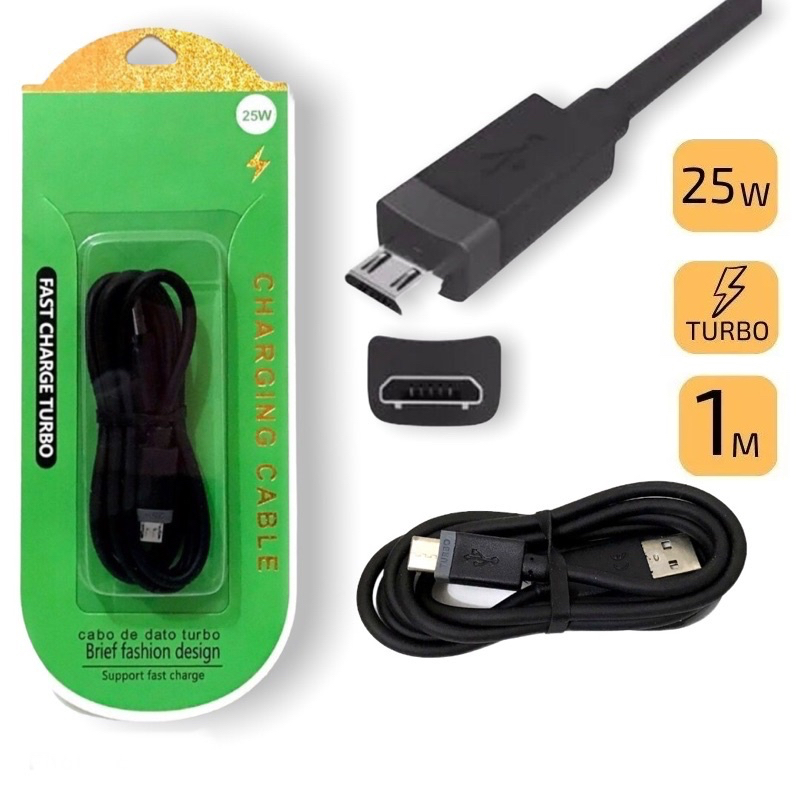 Cabo Usb Carregador Celular V Tipo C Turbo W Carrega Rapido Metro