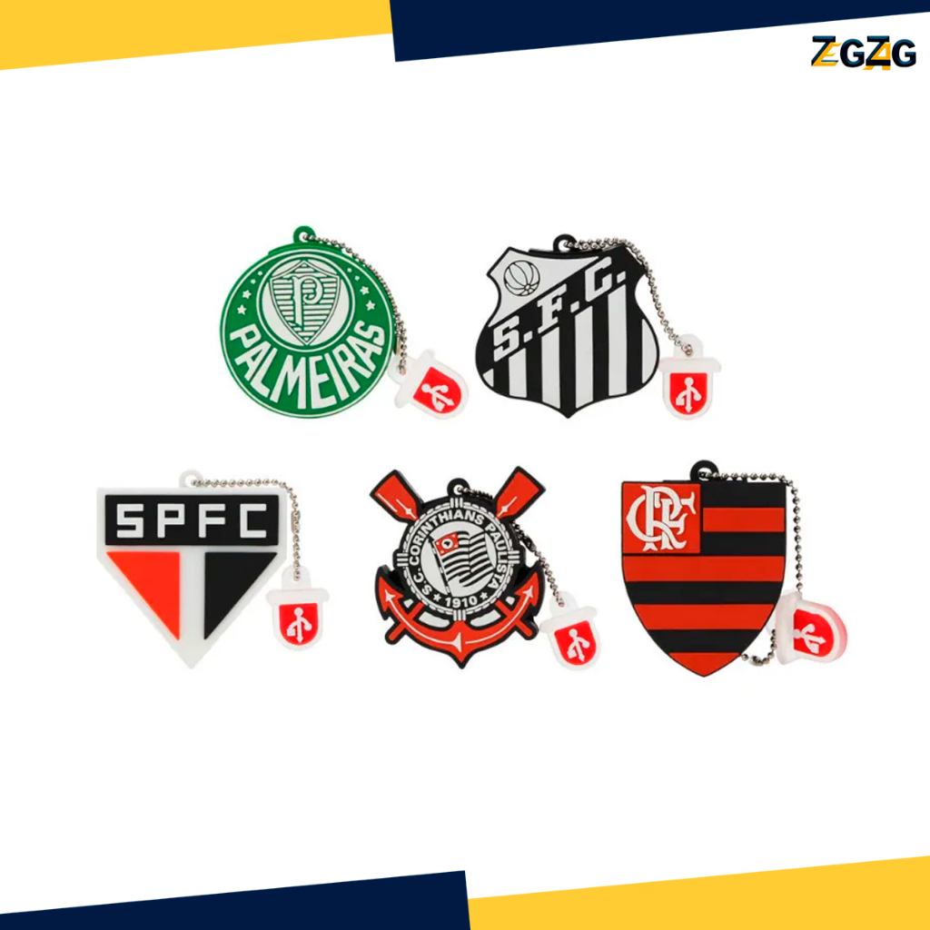 Pendrive Times Brasileirão Seleção Brasileira 4gb/8gb Corinthians/Santos/Flamengo/Palmeiras/São Paulo