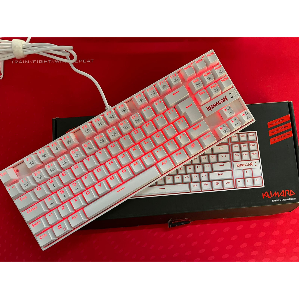 Teclado gamer retroiluminado com interruptor vermelho para mulher, 67  teclas, mecânico, mini, portátil, gamer, win, mac