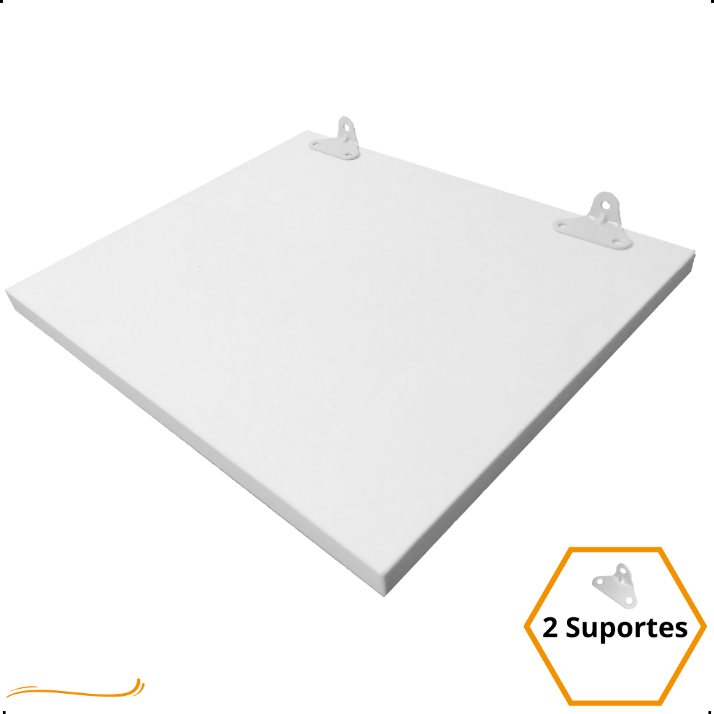 1 Prateleira 30x30 Com Suporte Cantoneira 3 Furos Flutuante Mdf Branco Organização Para Cozinha Banheiro Quarto Dormitorio Sala Lavabo Area Gourmet Escritorio Casa Lavanderia Parede Decorativa Tabua 30cm Madeira Flutuante 30 Cm x 30 Cm Branca