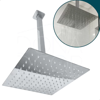 Ducha Chuveiro Grande De Teto 30x30 Inox Slim Quadrado A Gás