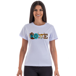 T-shirt Love texas country cowgirl feminina camiseta