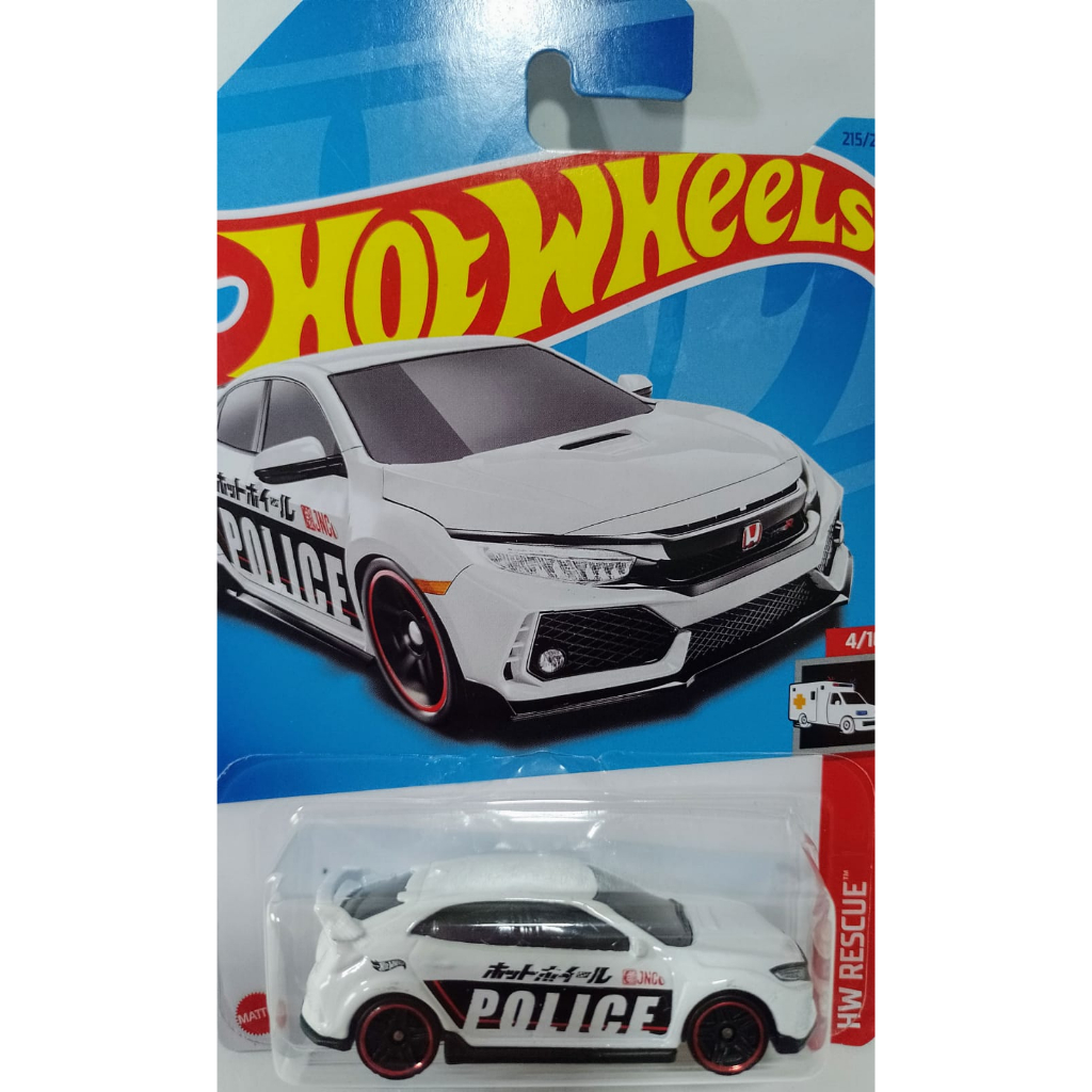 Hot Wheels 2018 HONDA CIVIC TYPE R / HW RESCUE 4/10 / Lote “M” 2023 / HKJ21 (Mattel) 1/64