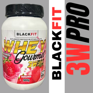 WHEY Gourmet 3w pro Sabor Morango 900g Com Beta alanina e creatina que Growth Creatina BCAA Pré Treino