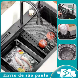 Pia faucet set Cuba em INOX para Cozinha Gourmet - Linha BLACK LUXO - Cozinha Moderna