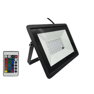 Refletor Led 200W Holofote Rgb C/ Controle Bivolt Prova D'água Ip67