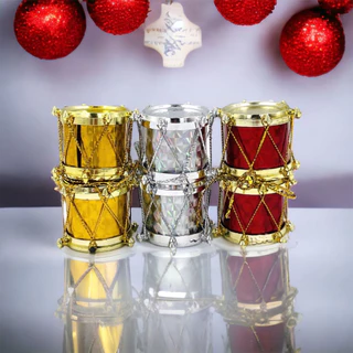 Kit 9 Pendente Enfeite Natal Tambor Colorido 2,5cm tamborzinho