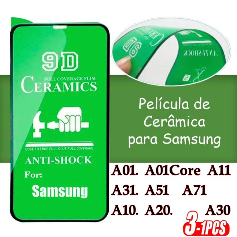 Película Cerâmica 9D 3D Samsung Gel Hidrogel Flexível A01 A01CORE A10 A20 A30 A11 A31 A51 A71