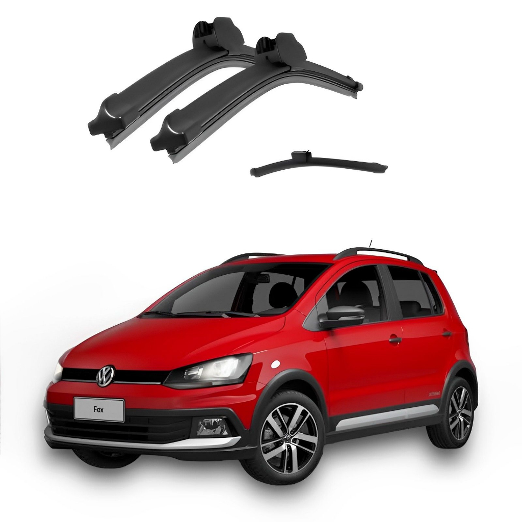 Kit Palheta Limpador Dianteiro + Traseiro Fox CrossFox 2013 2014 2015 ...