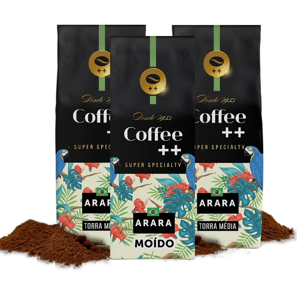 Kit 3 Pacotes Café Especial Torrado e Moído Coffee Mais Arara - 3 x 250g