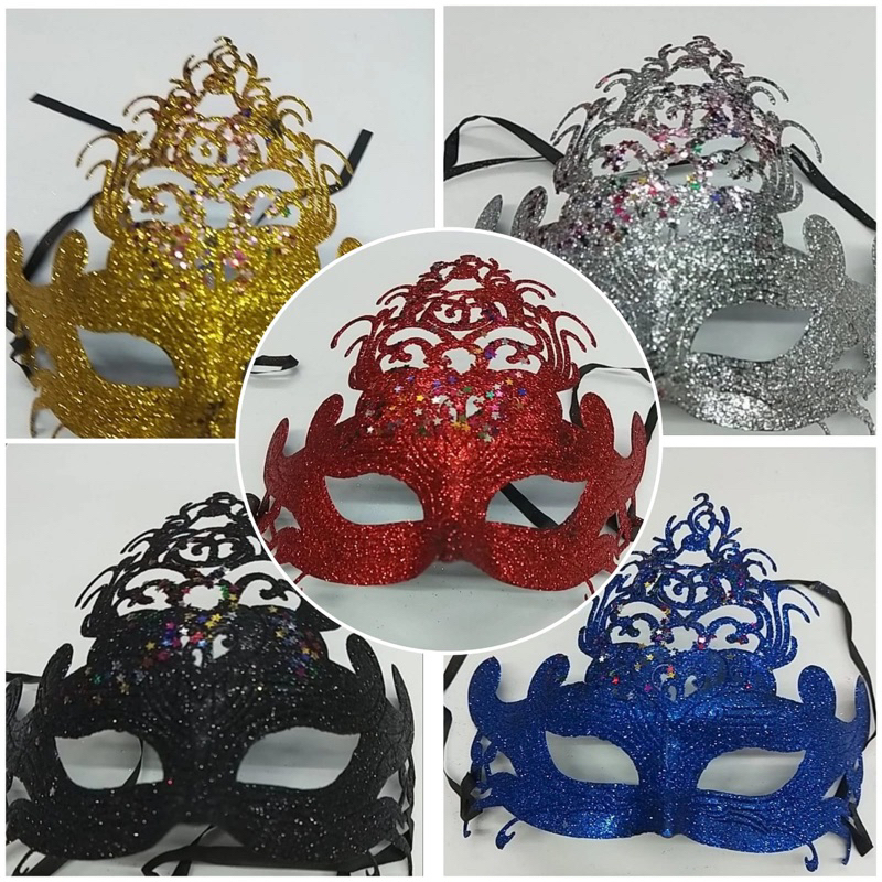 Máscara Fantasia com glitter para Festa Carnaval C/1 Unid. | Shopee Brasil