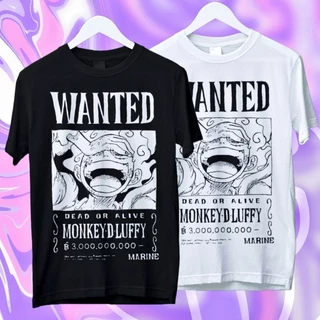 Camiseta Anime One Piece Luffy Gear5 Wanted cartaz de procurado