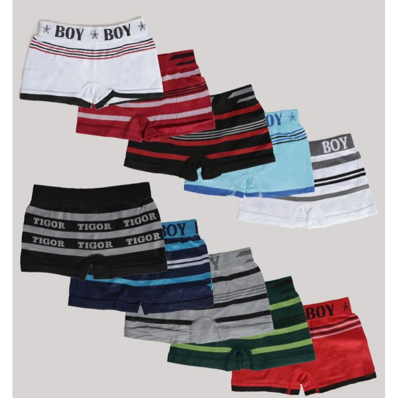 6 / 12 Cuecas juvenil Infantil Boxer 0 a 16 anos Microfibra sem costura ...